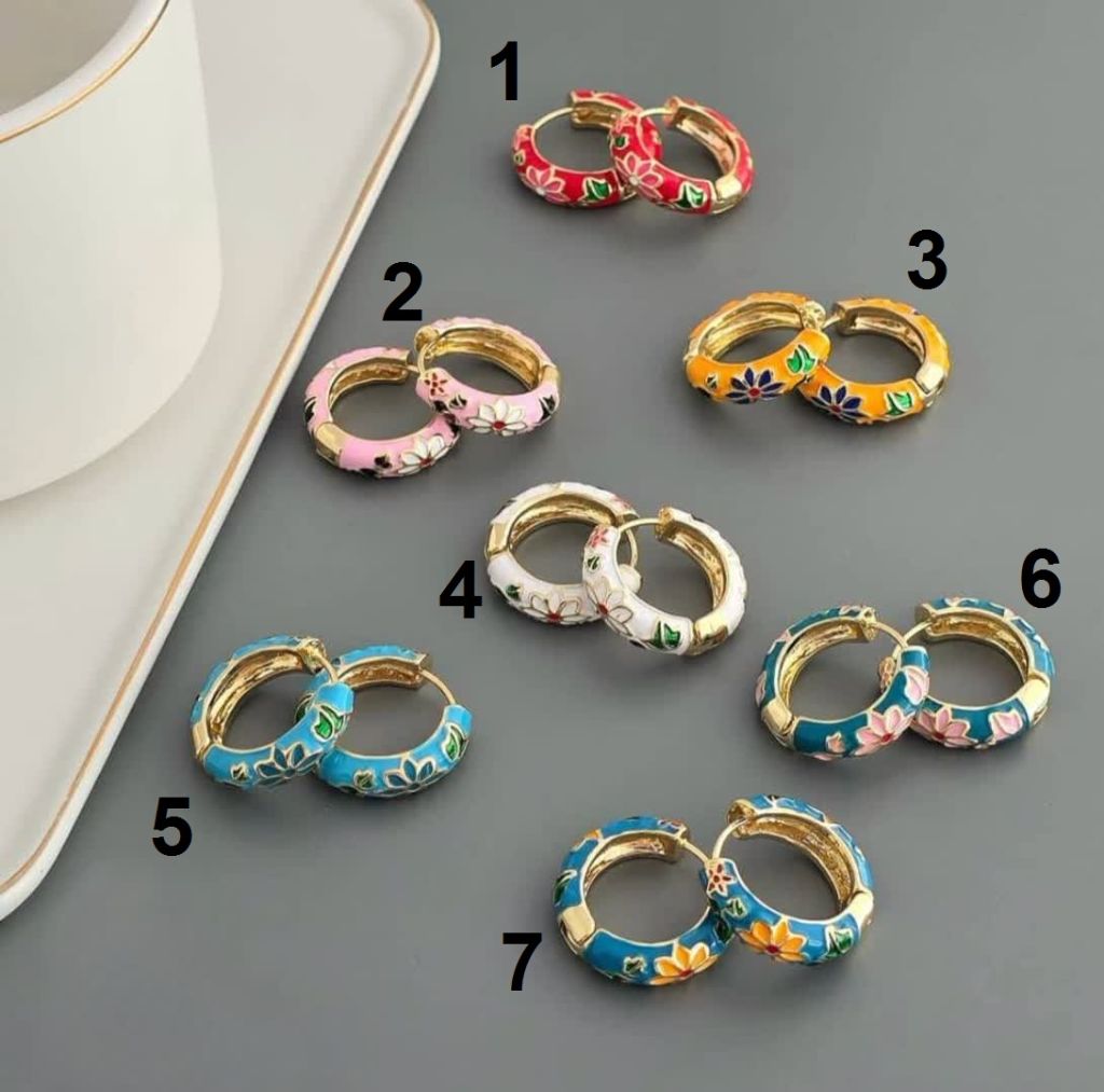 گوشواره میناکاری استیل کد 2274