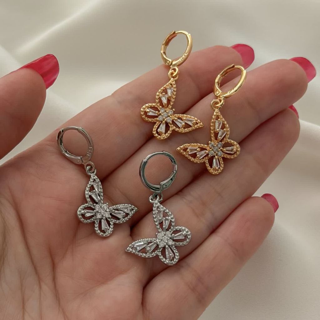 گوشواره پروانه Fashion Jewelry کد 3286