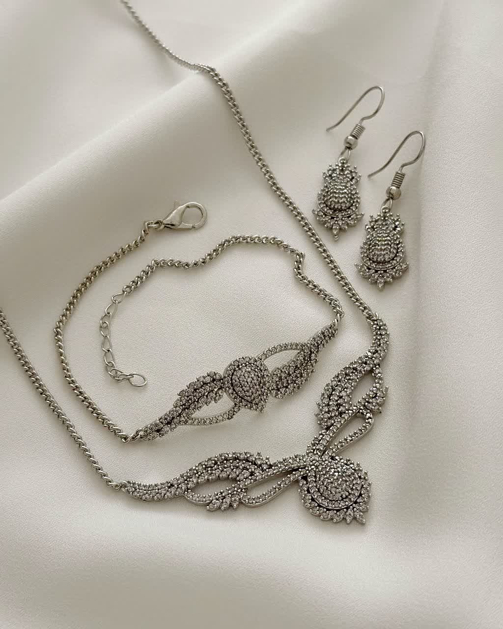 سرویس جواهری نقره ای SHEEN کد 2436